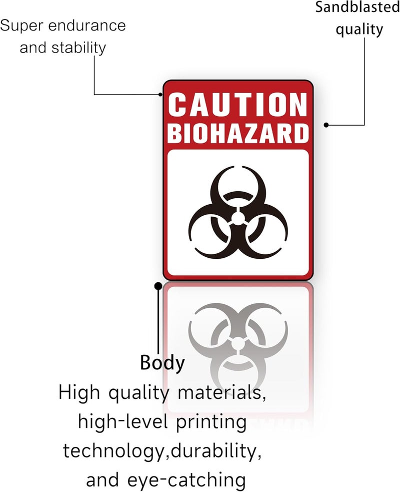 LUHIMO Biohazard Stickers Sign，Self-Adhesive Waterproof Durable Biohazard Warning Hazard Labels, Toxic Waste Sticker for Labs Hospitals and Industrial Use Universal Biohazard Symbol 5.1" x 3.9" - Image 4